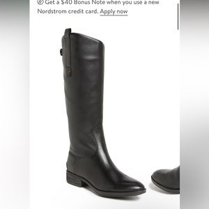 Black Sam Edelman Wide-Calf Penny Riding Boot